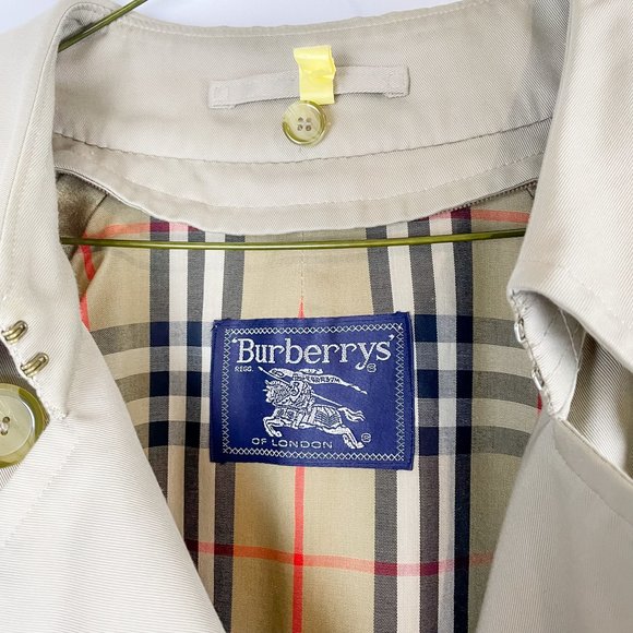 Vintage Burberry Trench Coat Classic Tan Double Breasted 48L (US 14 or XL) - Picture 6 of 16